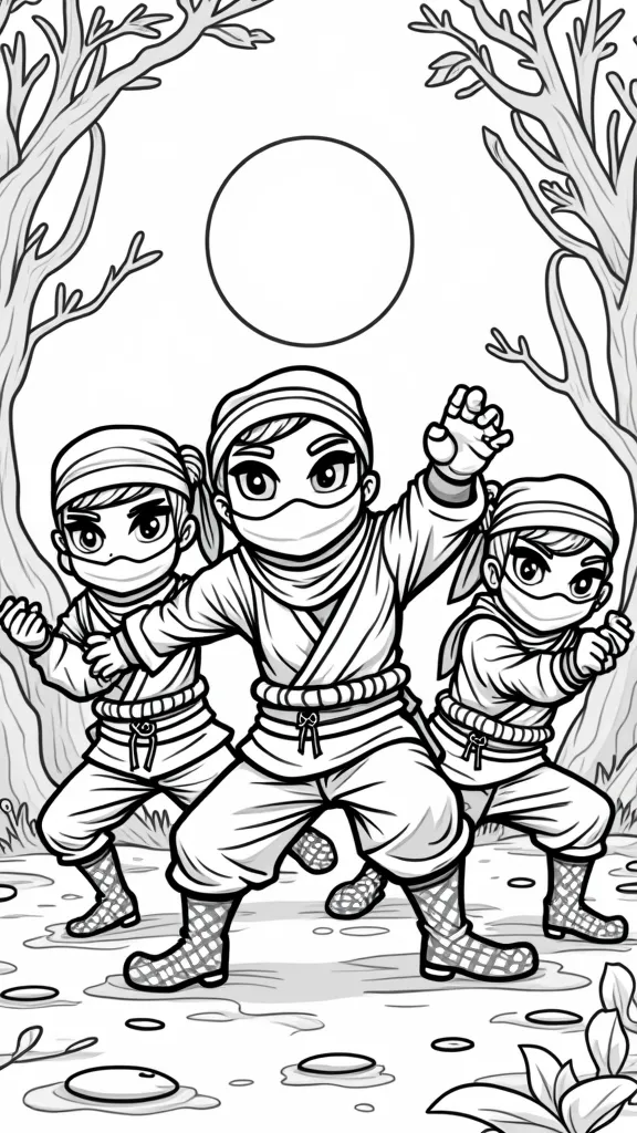 ninja kidz coloring page